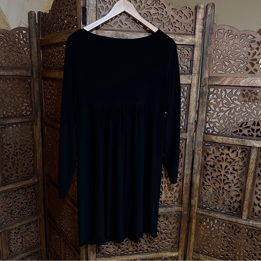 Normal Kamali Scoop Neck Empire Waist Jersey Ruched Long Sleeve Dress Sz XL - Picture 7 of 8